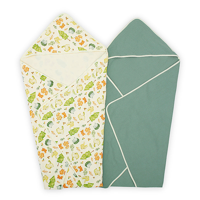 Green Forest Baby Hooded Towel Set